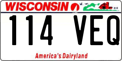 WI license plate 114VEQ