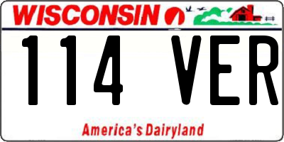 WI license plate 114VER