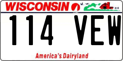 WI license plate 114VEW