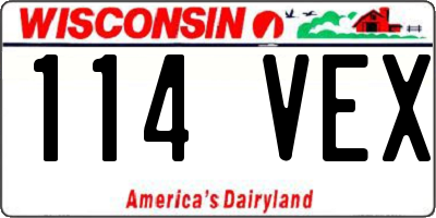 WI license plate 114VEX