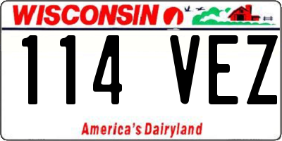 WI license plate 114VEZ