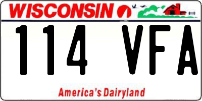 WI license plate 114VFA