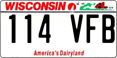 WI license plate 114VFB