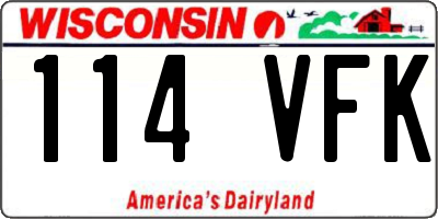 WI license plate 114VFK