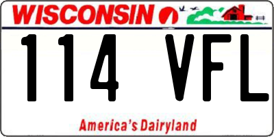 WI license plate 114VFL