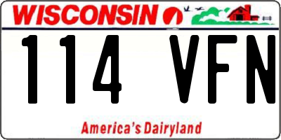 WI license plate 114VFN