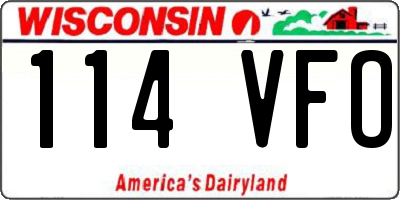WI license plate 114VFO