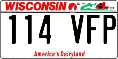WI license plate 114VFP