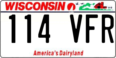 WI license plate 114VFR