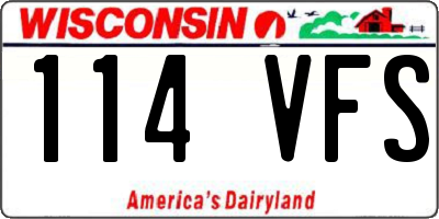 WI license plate 114VFS