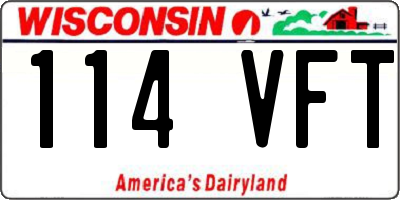 WI license plate 114VFT
