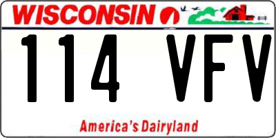 WI license plate 114VFV