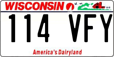 WI license plate 114VFY