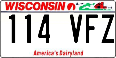WI license plate 114VFZ