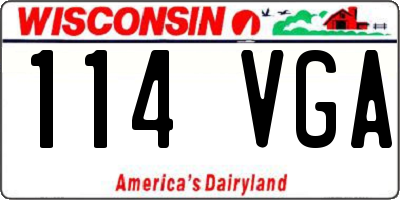 WI license plate 114VGA
