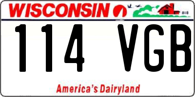 WI license plate 114VGB