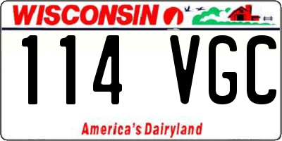 WI license plate 114VGC