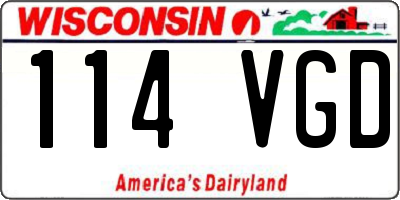 WI license plate 114VGD