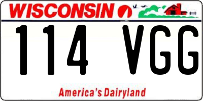 WI license plate 114VGG