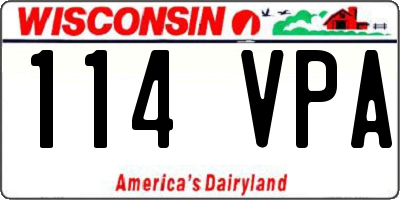 WI license plate 114VPA