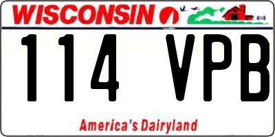 WI license plate 114VPB