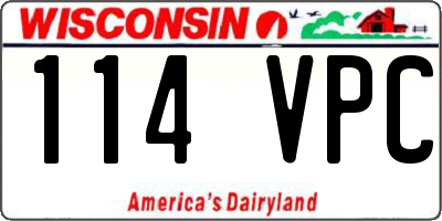 WI license plate 114VPC