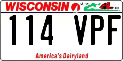WI license plate 114VPF