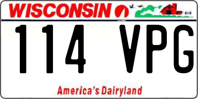 WI license plate 114VPG