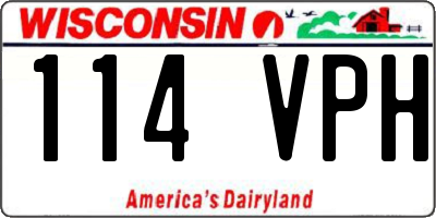 WI license plate 114VPH