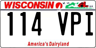 WI license plate 114VPI