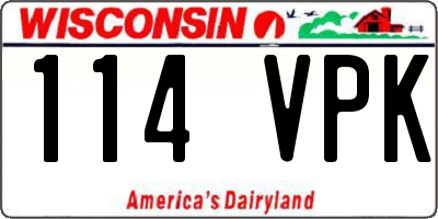 WI license plate 114VPK