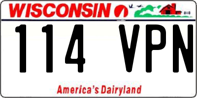 WI license plate 114VPN