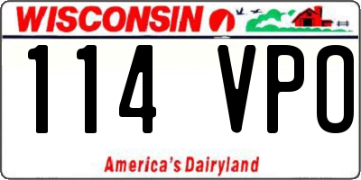 WI license plate 114VPO
