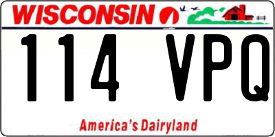 WI license plate 114VPQ