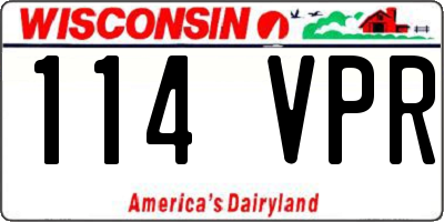 WI license plate 114VPR