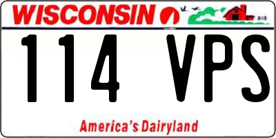 WI license plate 114VPS
