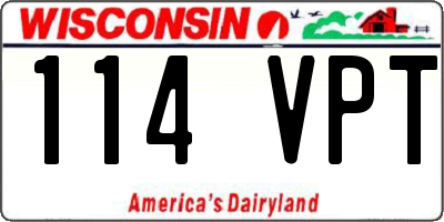WI license plate 114VPT