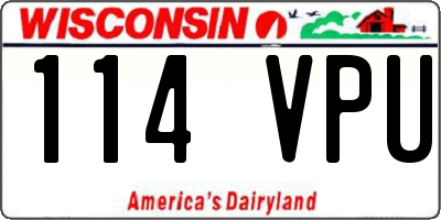 WI license plate 114VPU