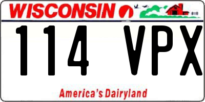 WI license plate 114VPX