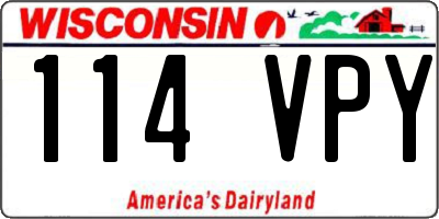 WI license plate 114VPY