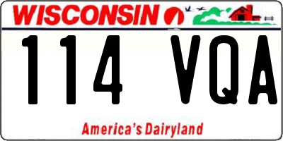 WI license plate 114VQA