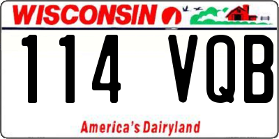 WI license plate 114VQB