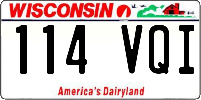 WI license plate 114VQI