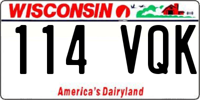 WI license plate 114VQK