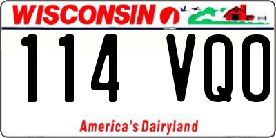 WI license plate 114VQO