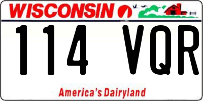 WI license plate 114VQR