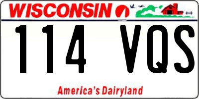 WI license plate 114VQS