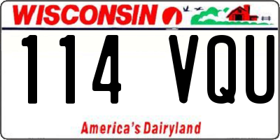 WI license plate 114VQU