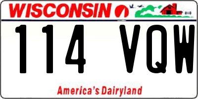 WI license plate 114VQW