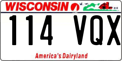 WI license plate 114VQX